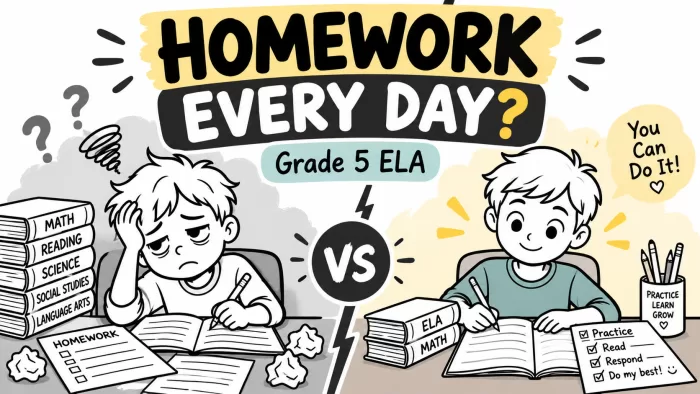 Should Students Have Homework Every Day? — Grade 5 ELA Worksheet cover